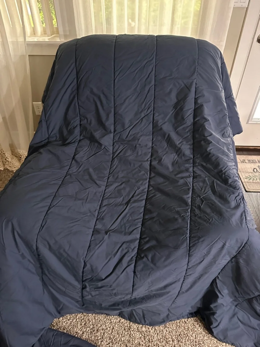 VTG Ralph Lauren Twin Green Blue Tartan Plaid Comforter Y2K Cotton READ